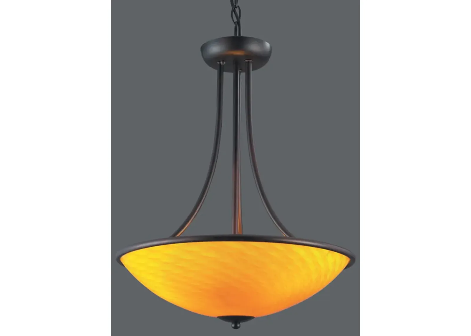 Arco Baleno 3-Light Pendant - Dark Rust with Canary Yellow