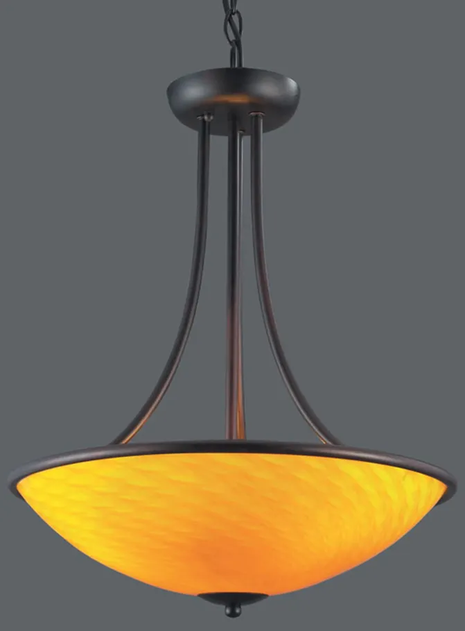 Arco Baleno 3-Light Pendant - Dark Rust with Canary Yellow