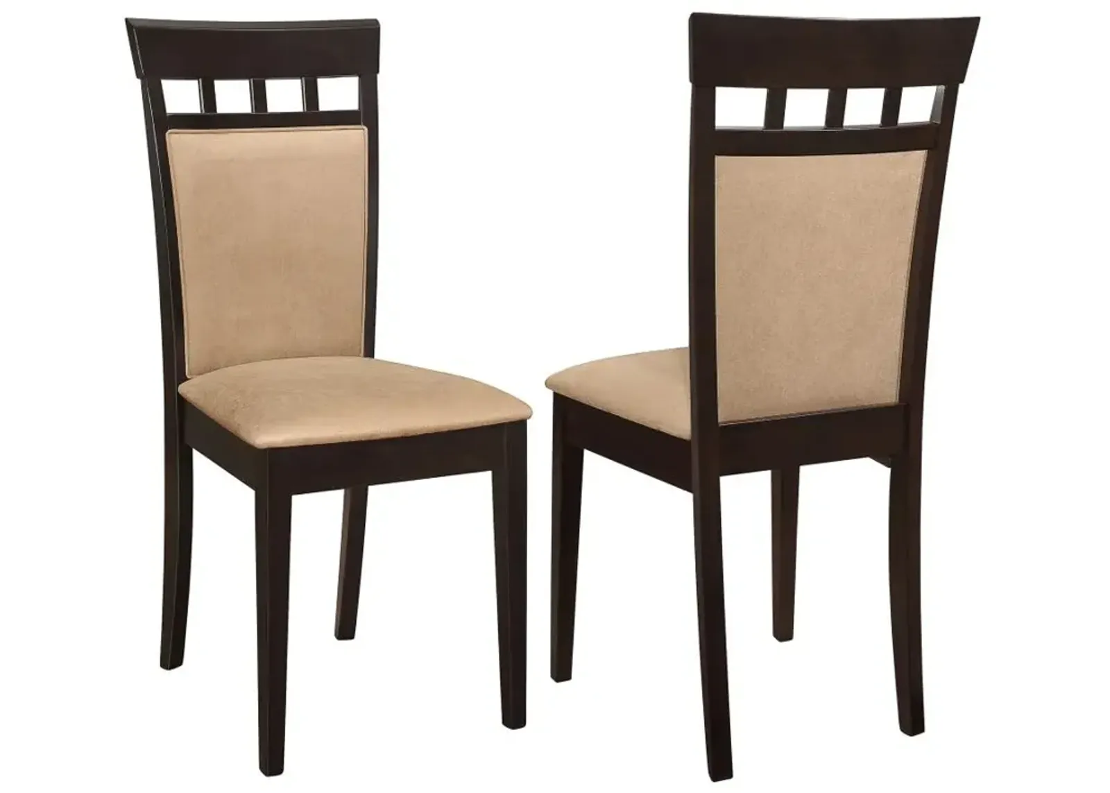 Gabriel Upholstered Side Chairs Cappuccino and Tan (Set of 2)