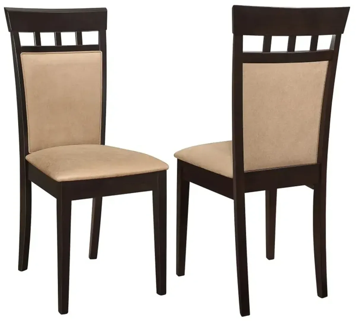 Gabriel Upholstered Side Chairs Cappuccino and Tan (Set of 2)