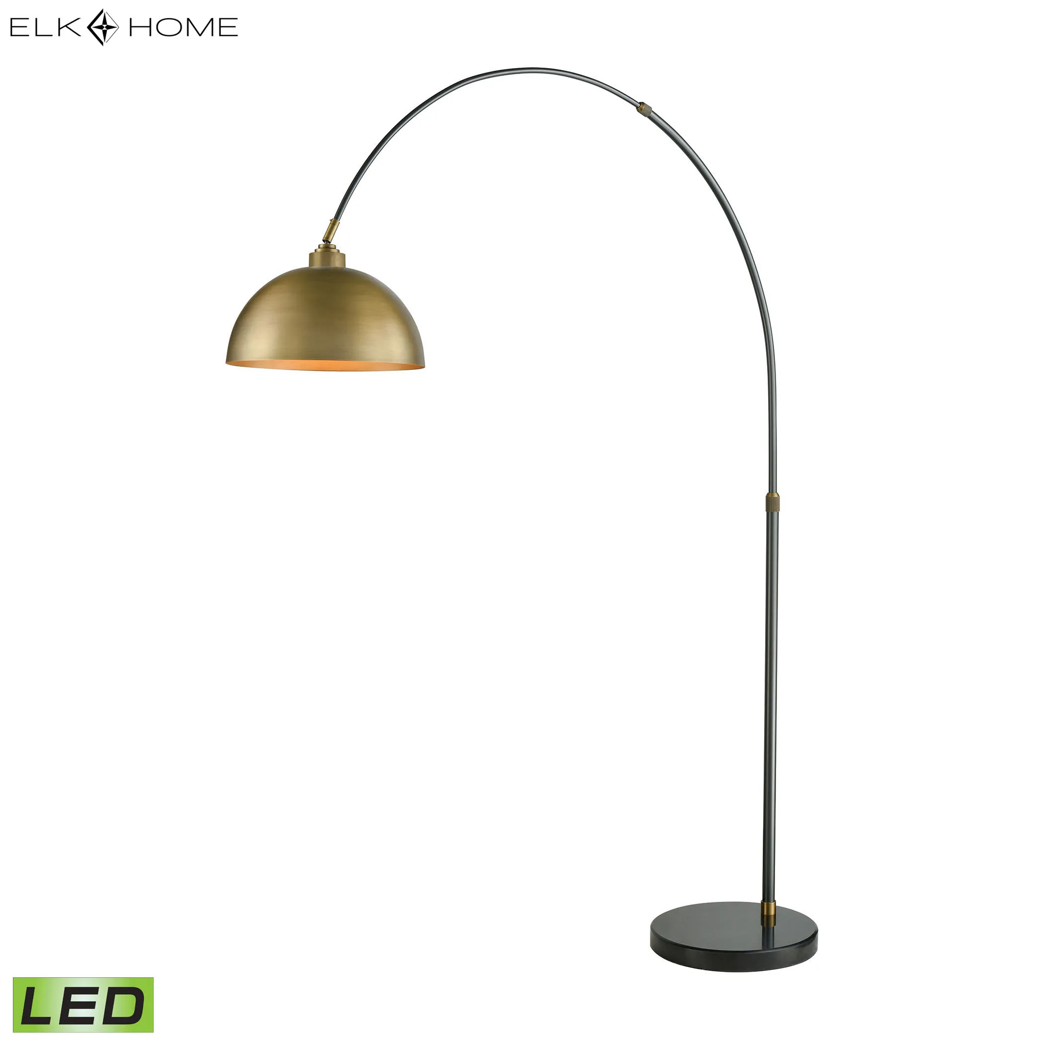 Magnus 76'' High 1-Light Floor Lamp - Aged Brass - Includes LED Bulb