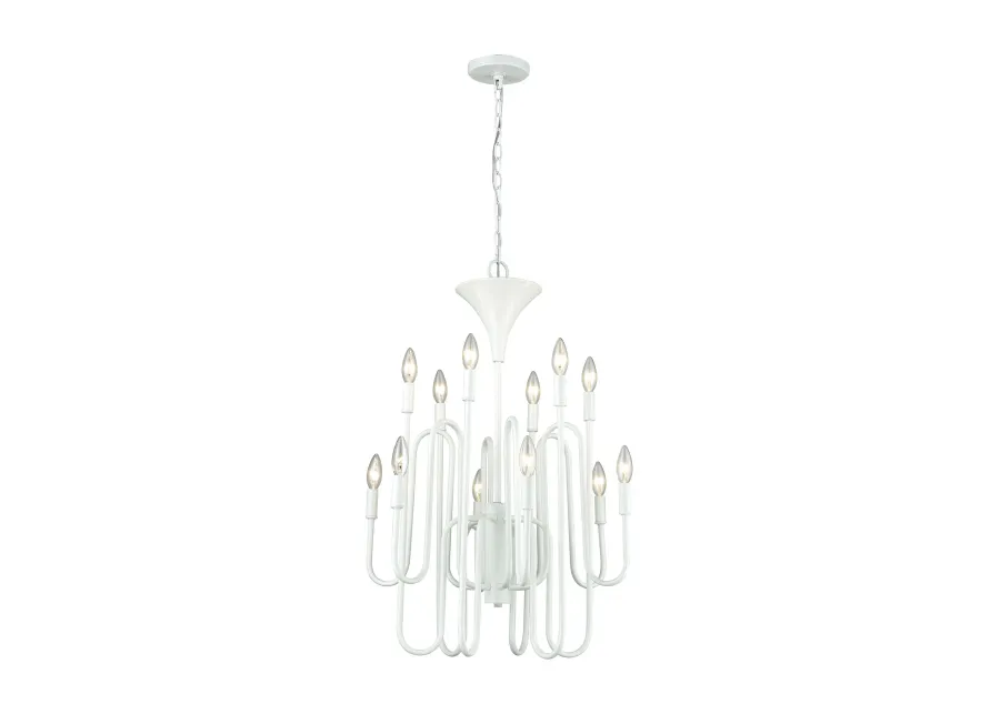 Decatur 22" Wide 12-Light Chandelier - Matte White