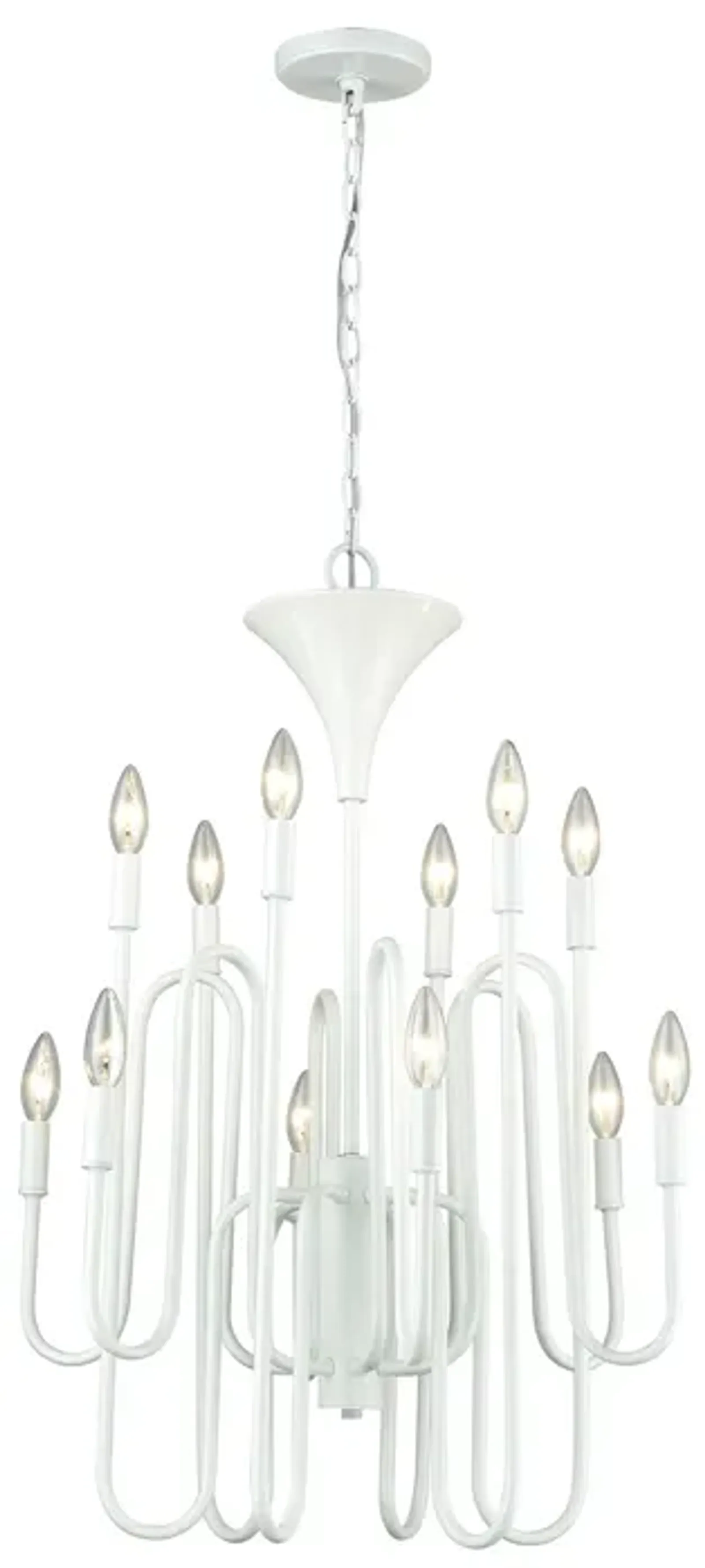 Decatur 22" Wide 12-Light Chandelier - Matte White