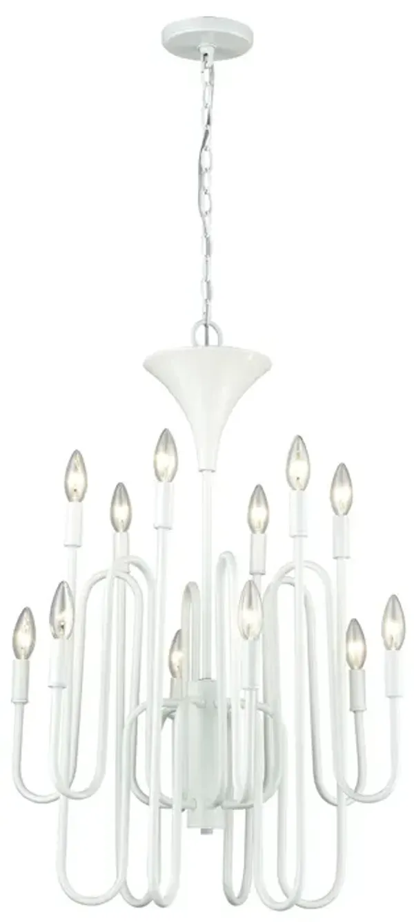 Decatur 22" Wide 12-Light Chandelier - Matte White