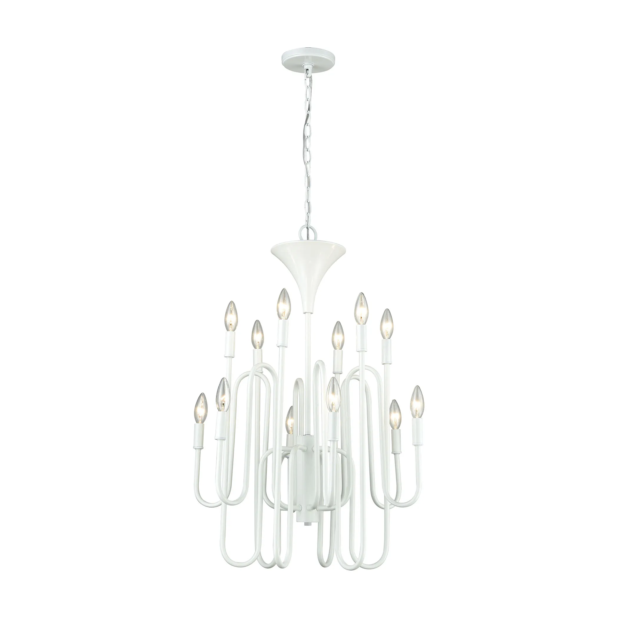 Decatur 22" Wide 12-Light Chandelier - Matte White