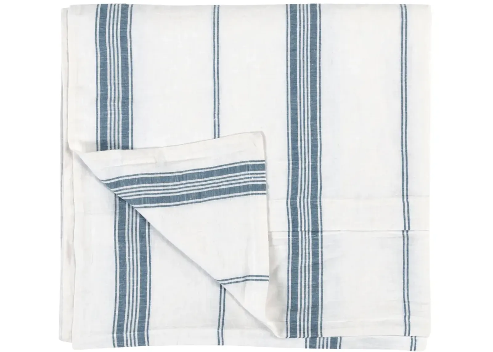 Brooke Blue Stripe Linen Cashmere Queen Duvet Cover