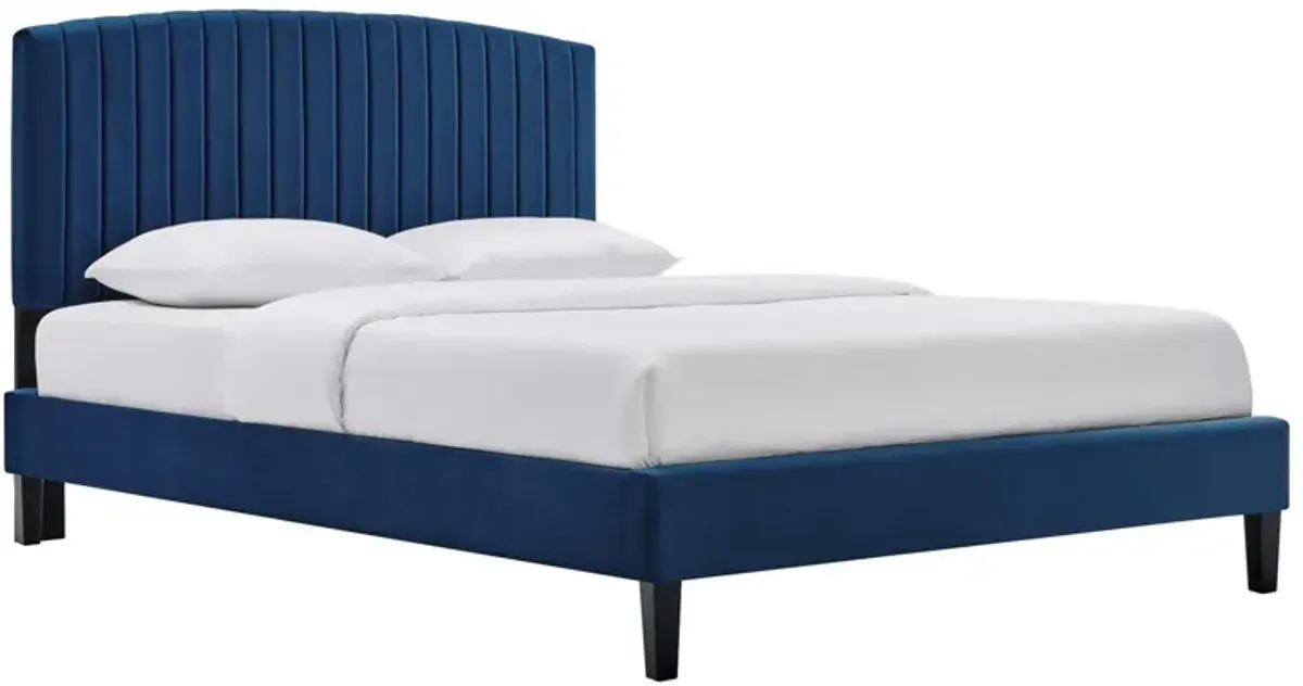 Alessi Performance Velvet Queen Platform Bed