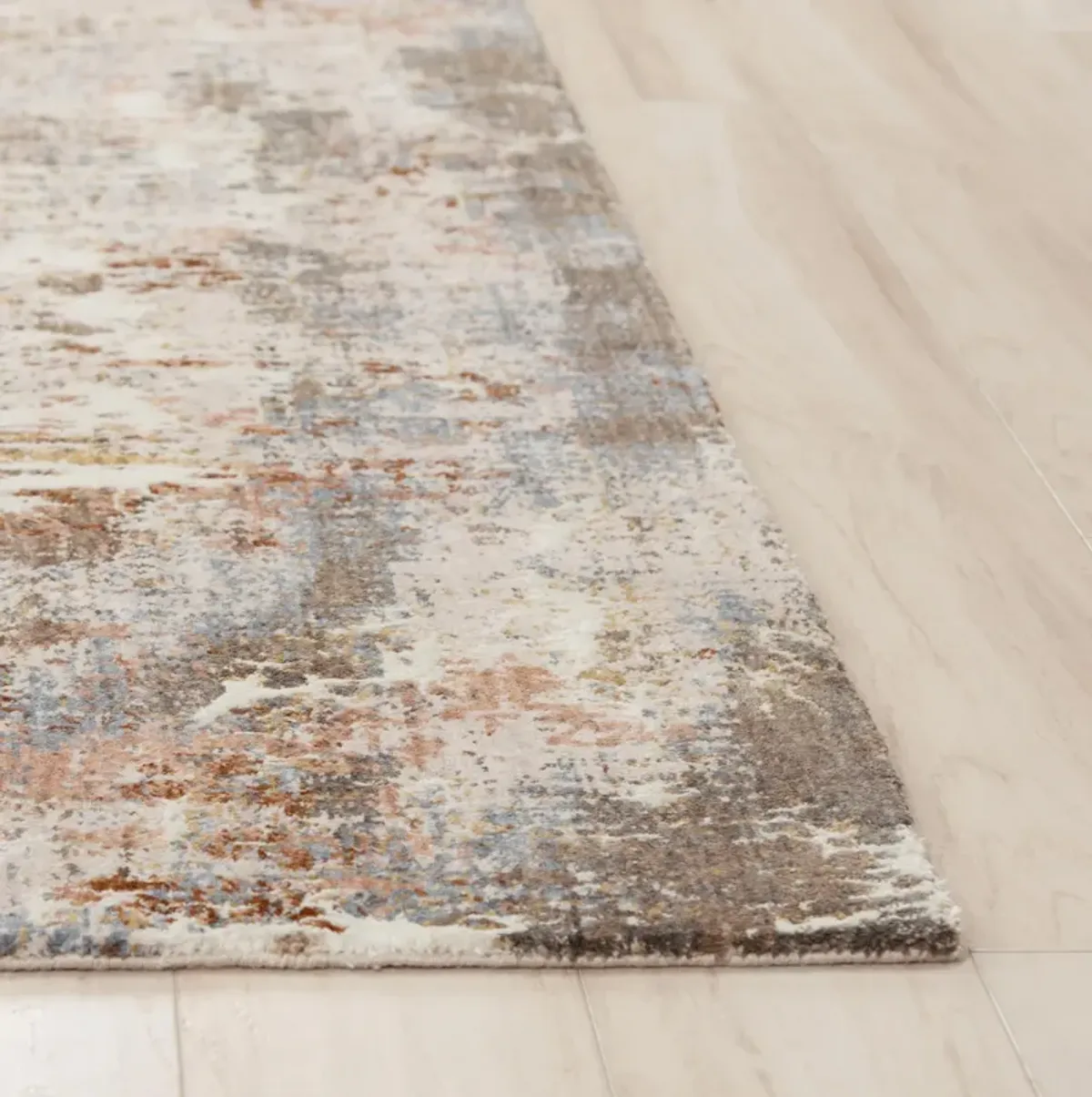 Logan Beige/Multi Abstract Recycled Polyester 5'2" x 7'9" Rectangle Rug