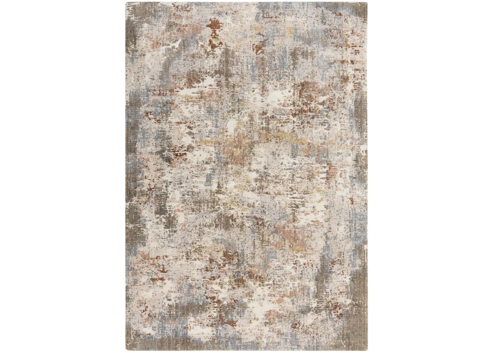 Logan Beige/Multi Abstract Recycled Polyester 5'2" x 7'9" Rectangle Rug