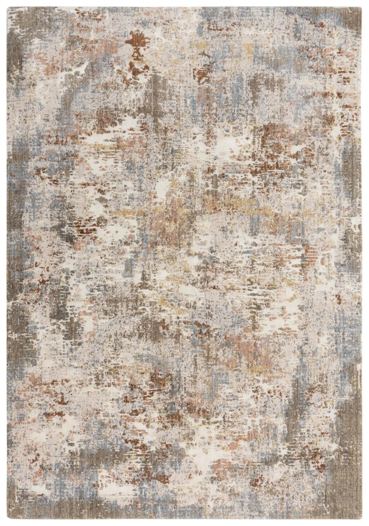 Logan Beige/Multi Abstract Recycled Polyester 5'2" x 7'9" Rectangle Rug