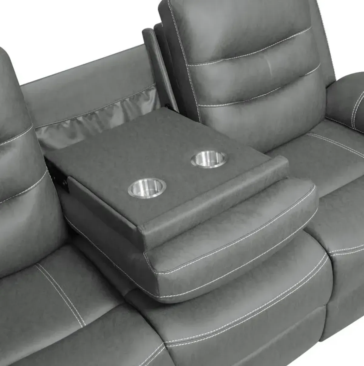 Nova 2-piece Upholstered Motion Reclining Sofa Set Dark Grey