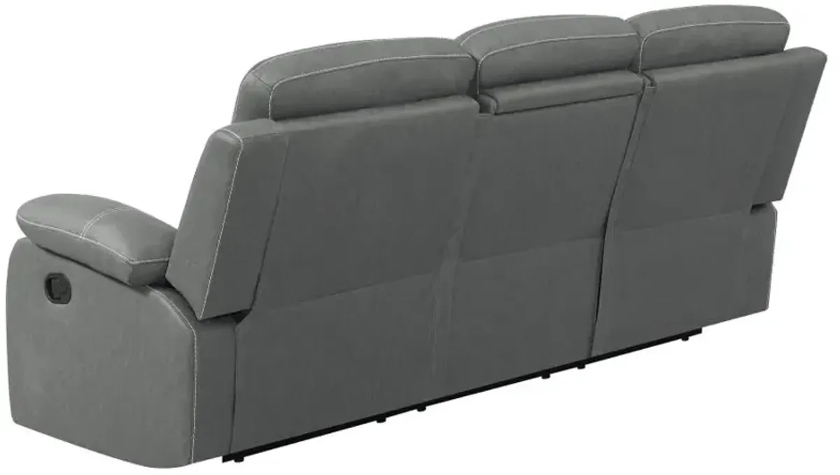 Nova 2-piece Upholstered Motion Reclining Sofa Set Dark Grey