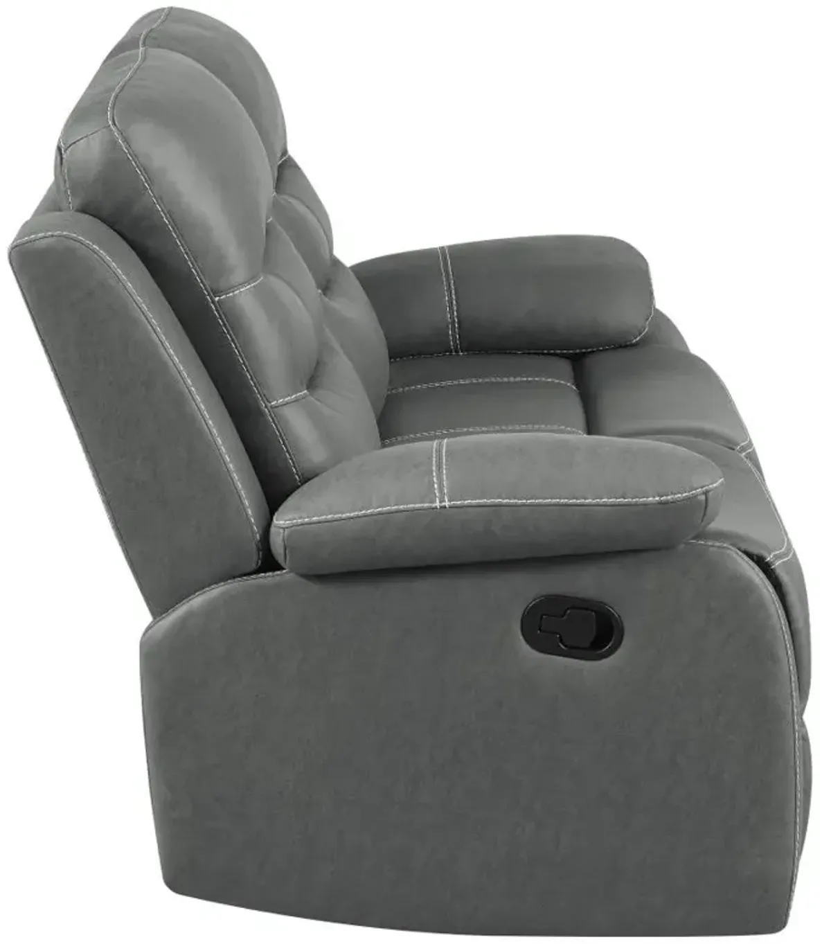 Nova 2-piece Upholstered Motion Reclining Sofa Set Dark Grey