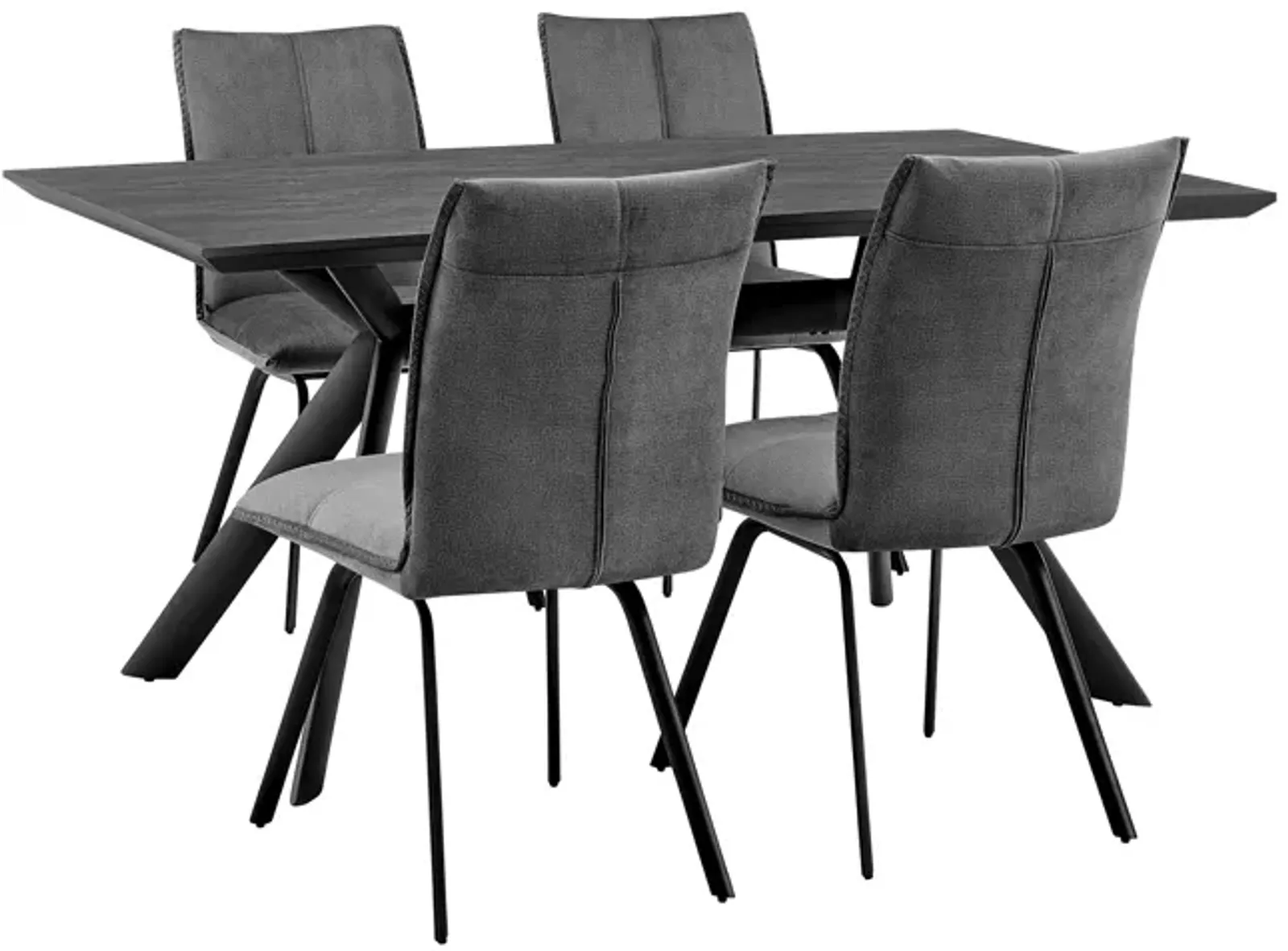 Margot and Charcoal Rylee 5 Piece Modern Rectangular Dining Set