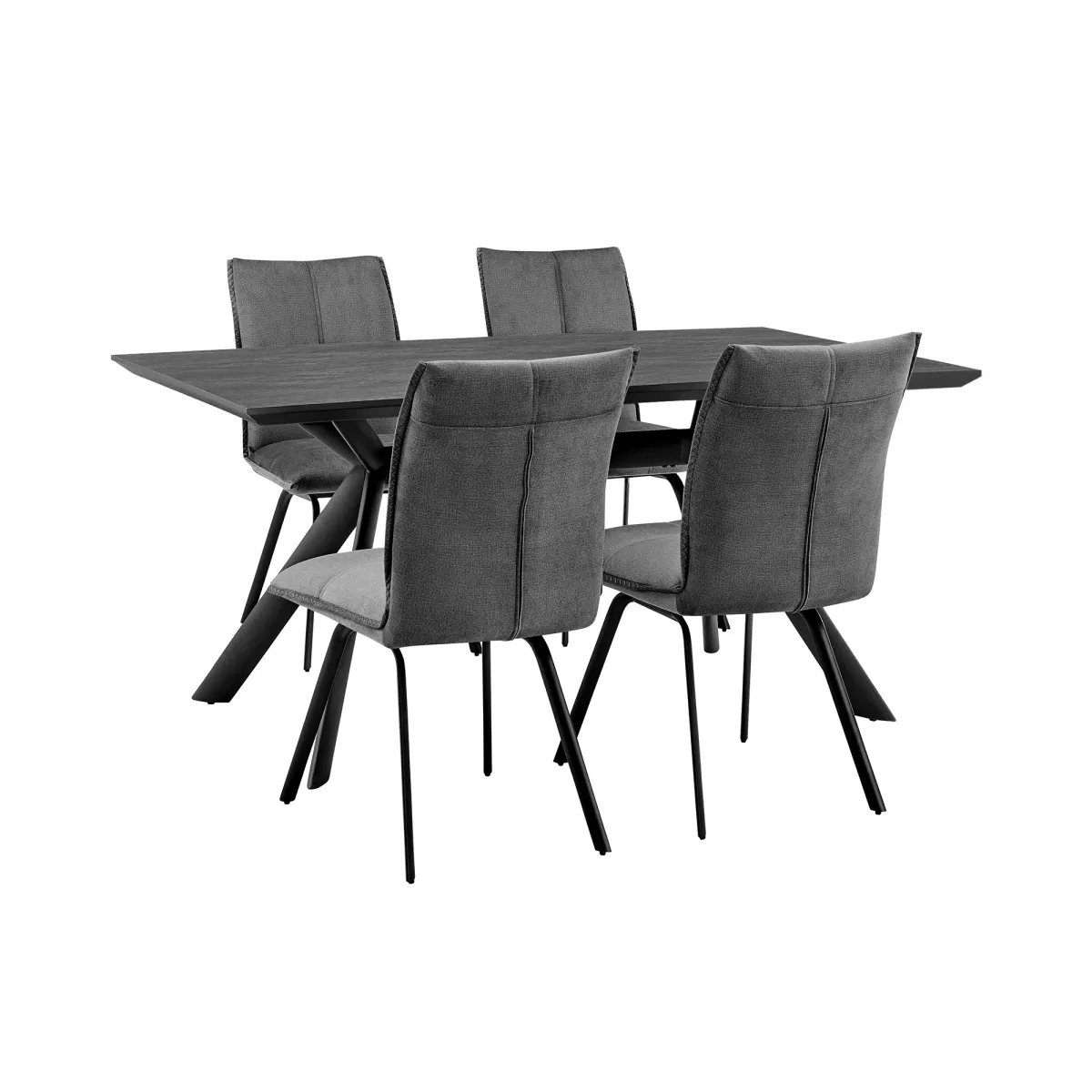 Margot and Charcoal Rylee 5 Piece Modern Rectangular Dining Set