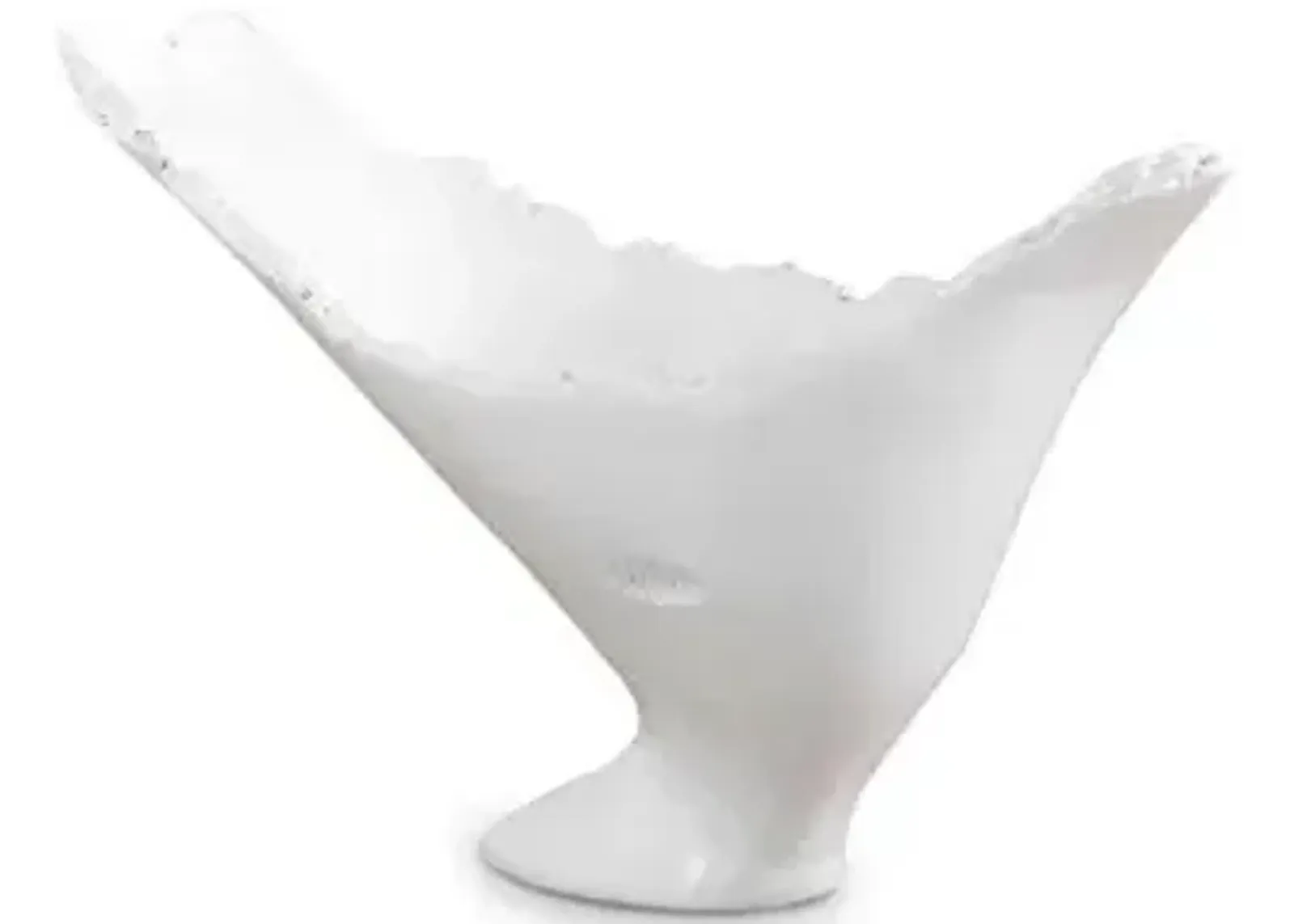 burled vase, glossy white