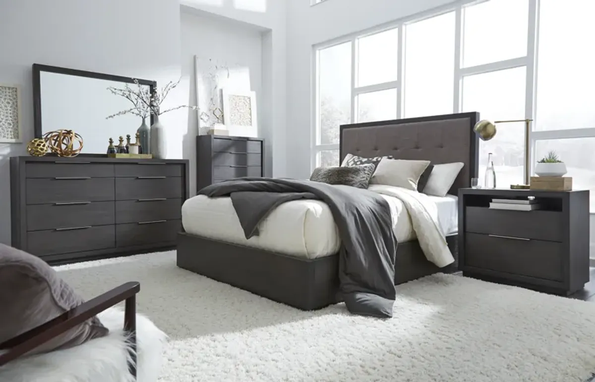 Oxford Queen-Size Platform Bed in Dolphin