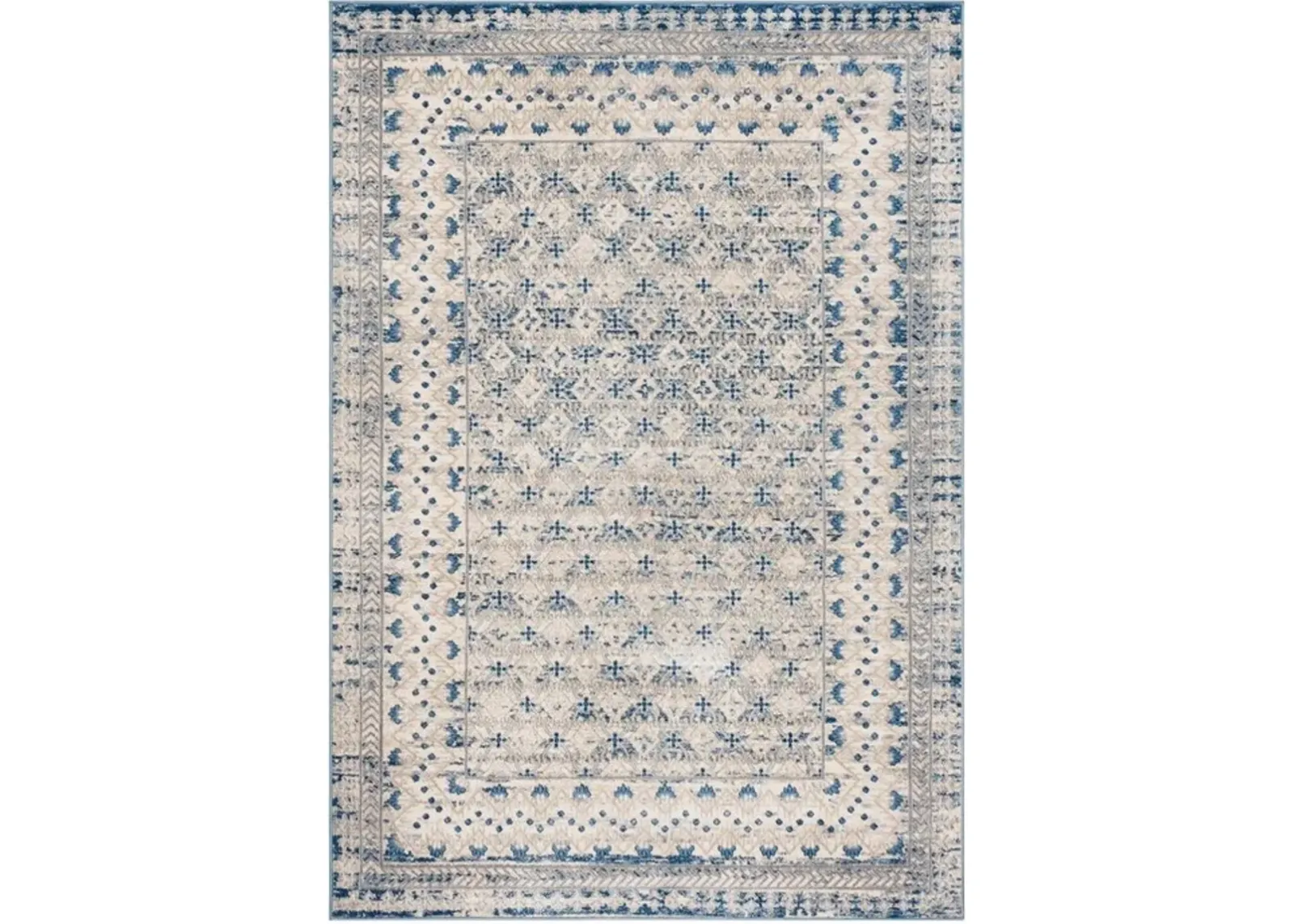 Brentwood 899 Light Grey / Blue 8' X 10' Large Rectangle Powerloomed Rug