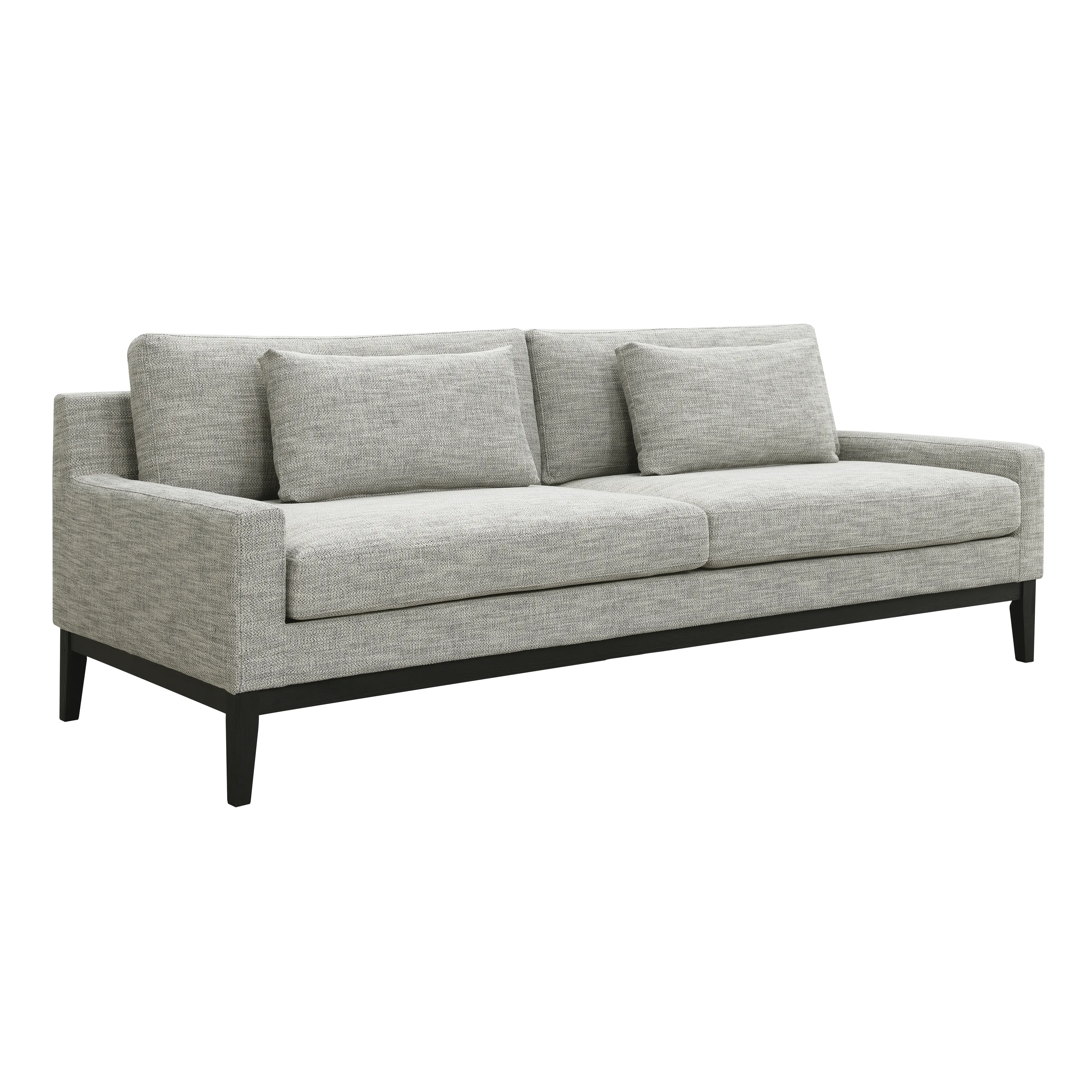 Wood, 3-seater  Bolstered Sofa, Tan/black