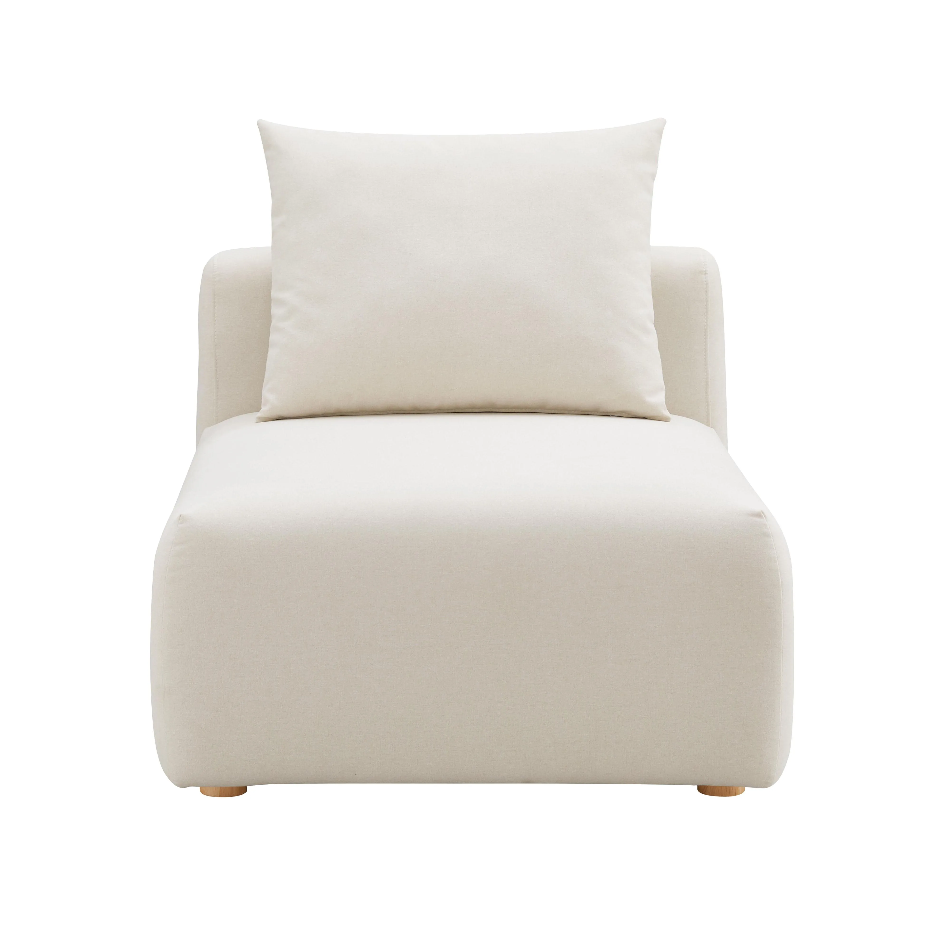 Hangover Cream Linen Modular Armless Chair