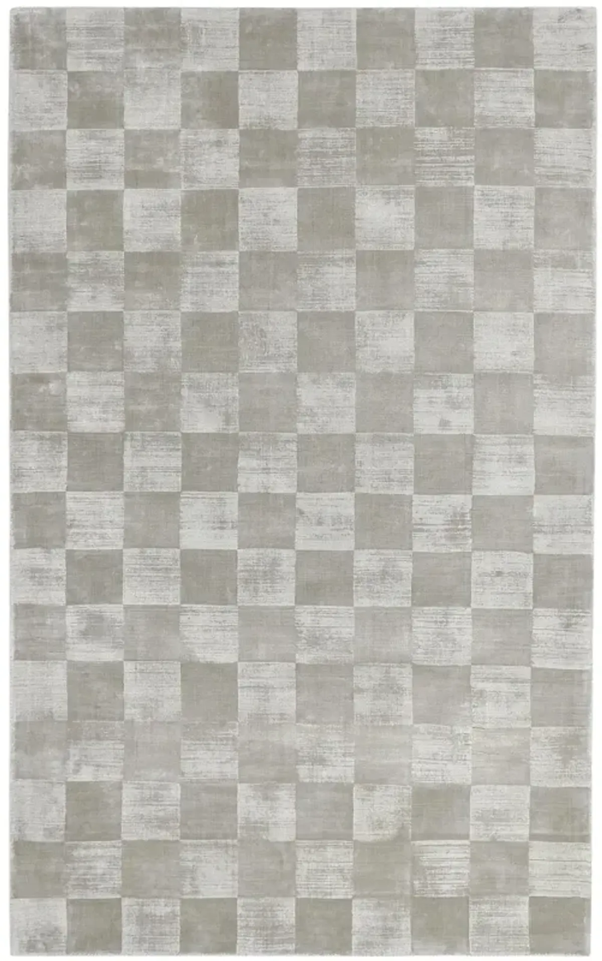 Berlin 5'x8' Indoor Soft Fabric Handwoven Checkered Dove Gray Accent Area Rug