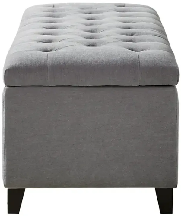 Madison Park Shandra Grey Tufted Top Soft Close Storage Bench