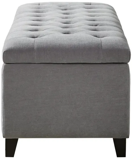 Madison Park Shandra Grey Tufted Top Soft Close Storage Bench