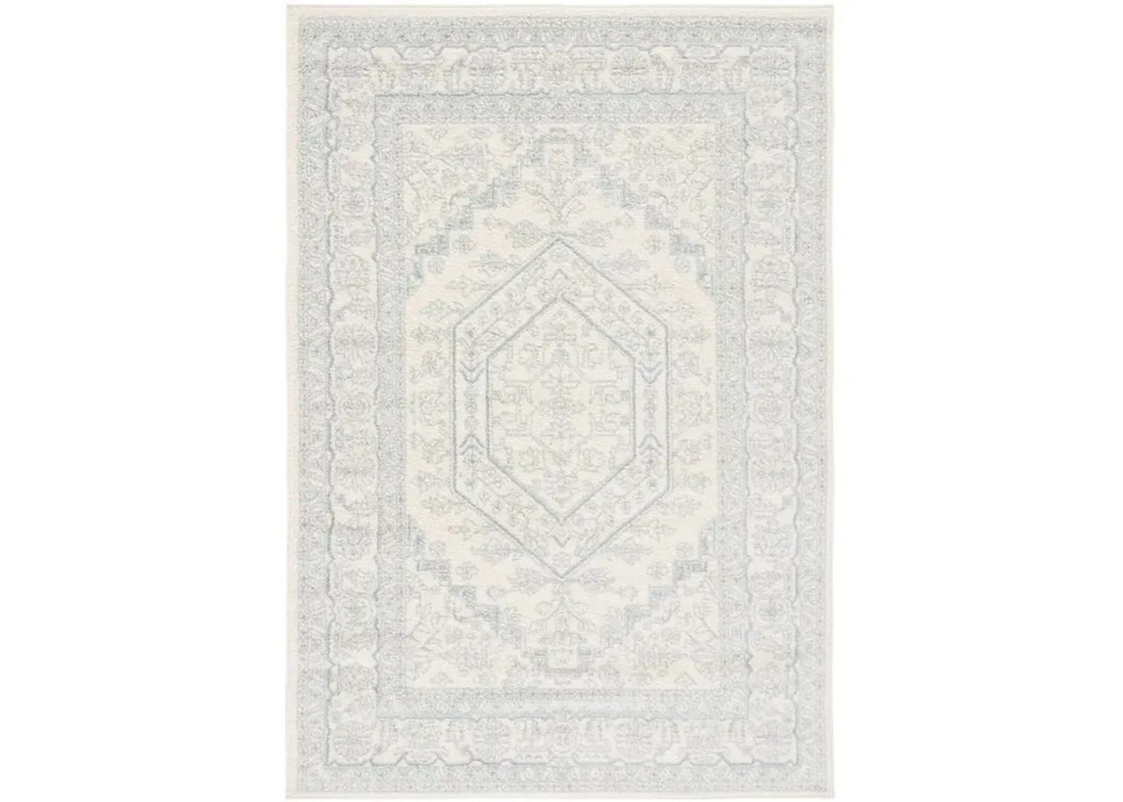 Adirondack Contemporary Ivory / Slate 4' X 6' Powerloomed Rug