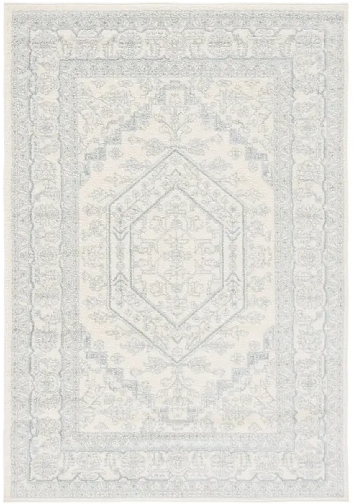 Adirondack Contemporary Ivory / Slate 4' X 6' Powerloomed Rug