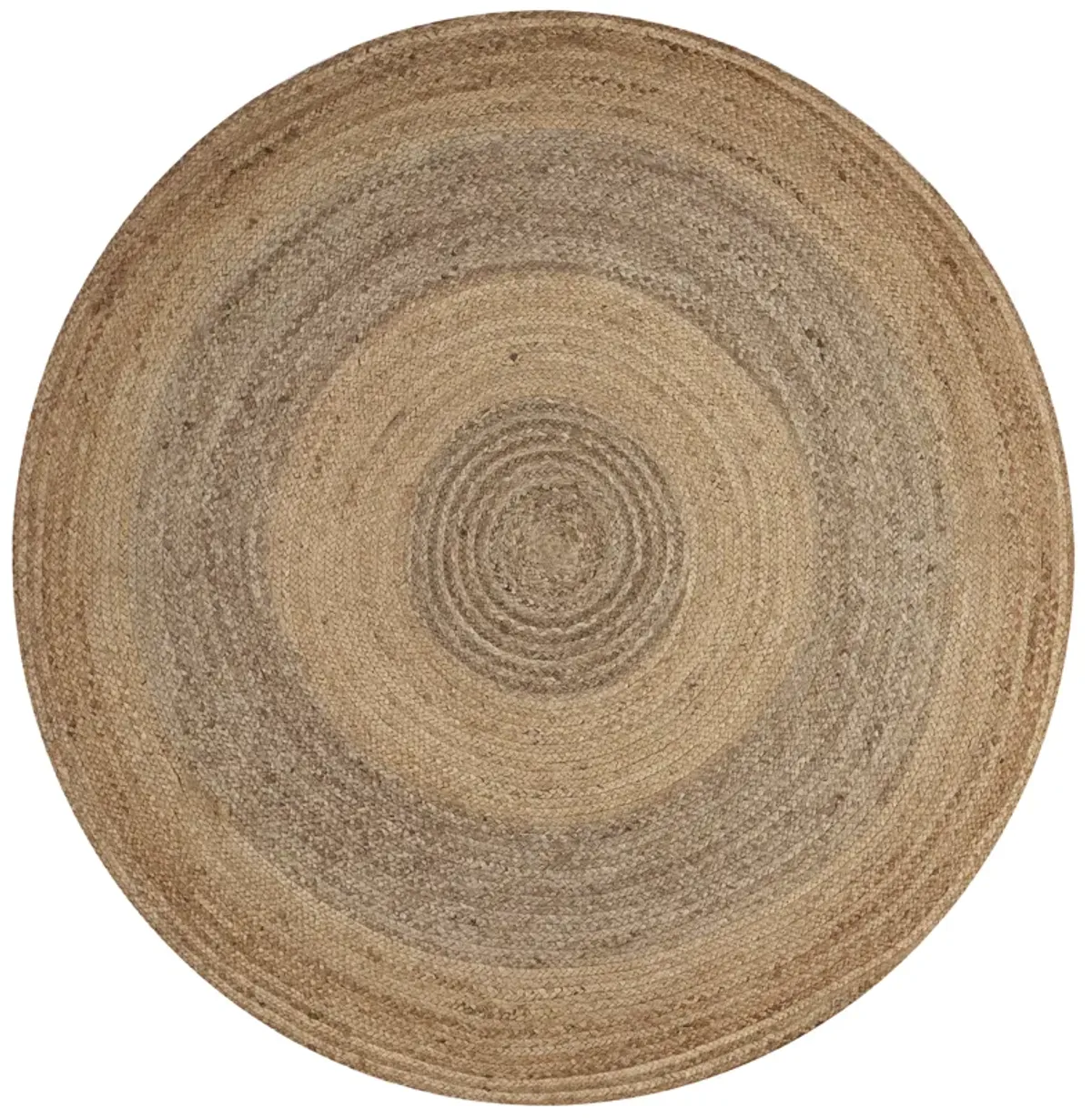 Nature Brown Contemporary Gradient Organic Jute Indoor Round Area Rug 6'