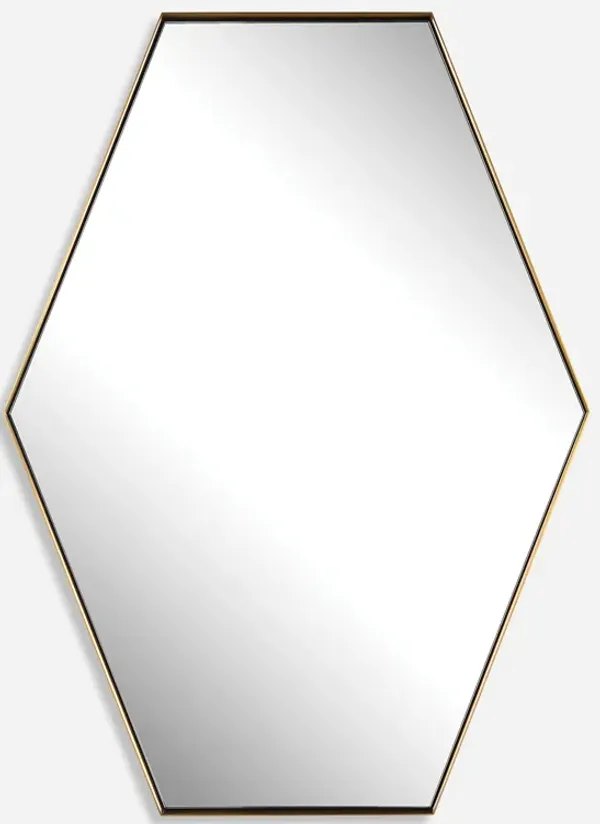 Ankara Brass Hexagon Mirror