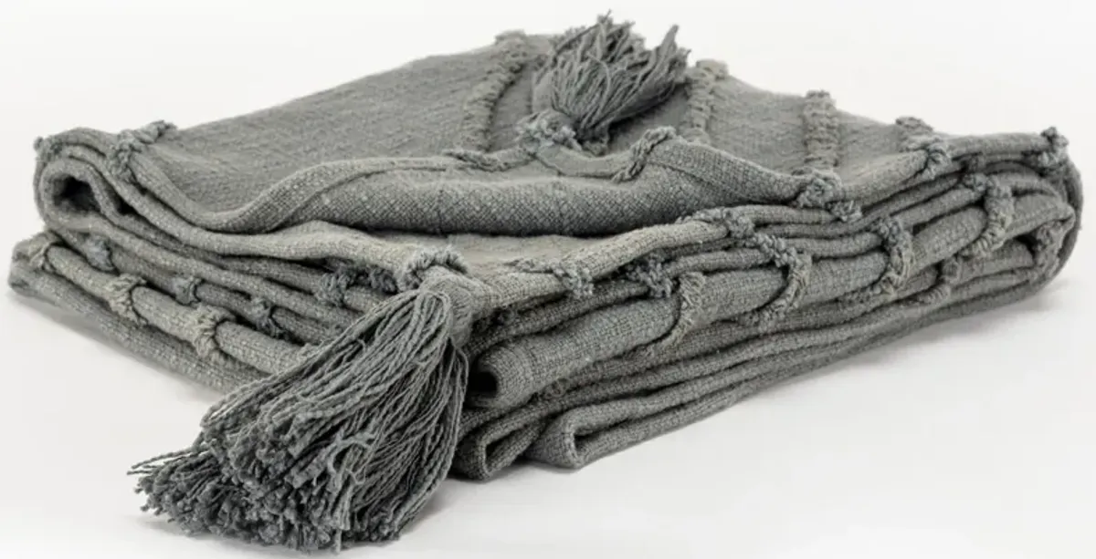 Geometric Grey Throw