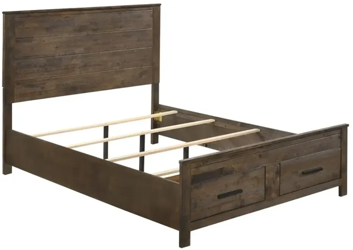 Woodmont 5-piece Eastern King Platform Bedroom Set Rustic Golden Brown