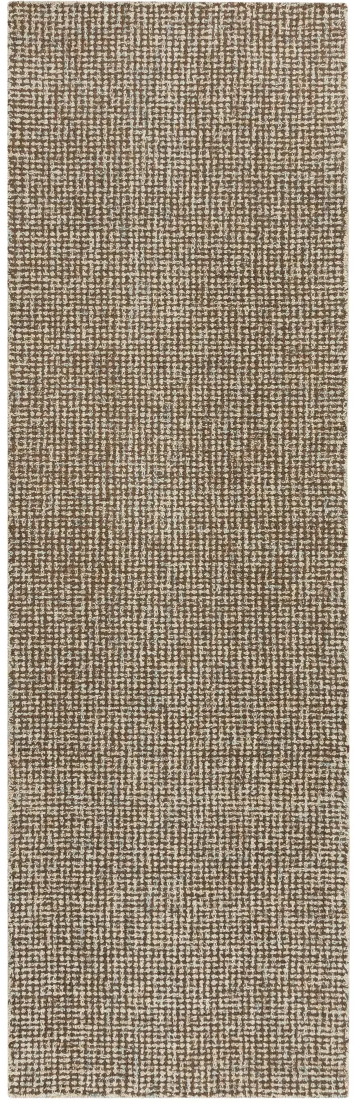 Brindleton Brown/Ivory Tweed Wool 2'6" x 10' Runner Rug