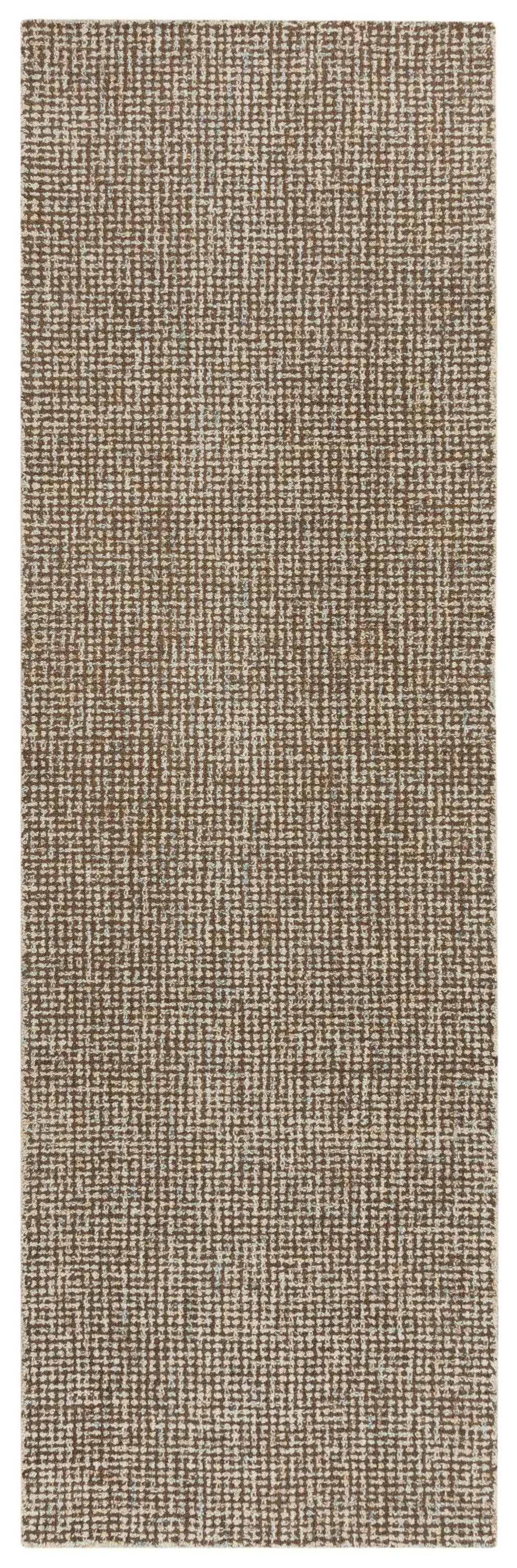 Brindleton Brown/Ivory Tweed Wool 2'6" x 10' Runner Rug