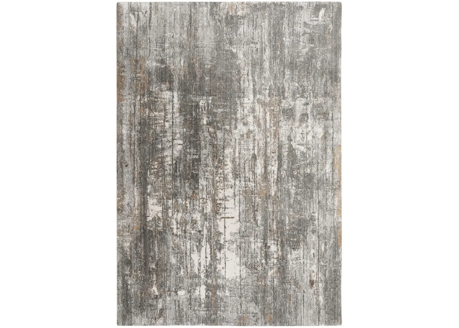 Anatolia Gray/Ivory Abstract Recycled Polyester 5'2" x 7'9" Rectangle Rug