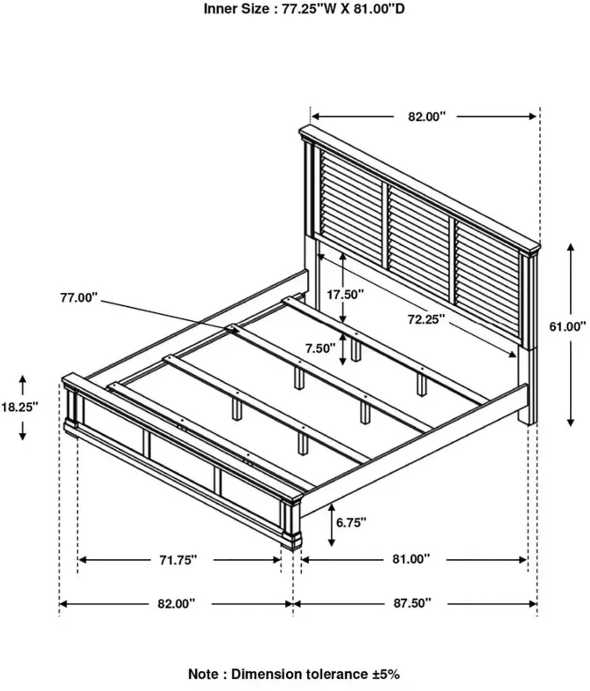 Hillcrest Eastern King Panel Bed White