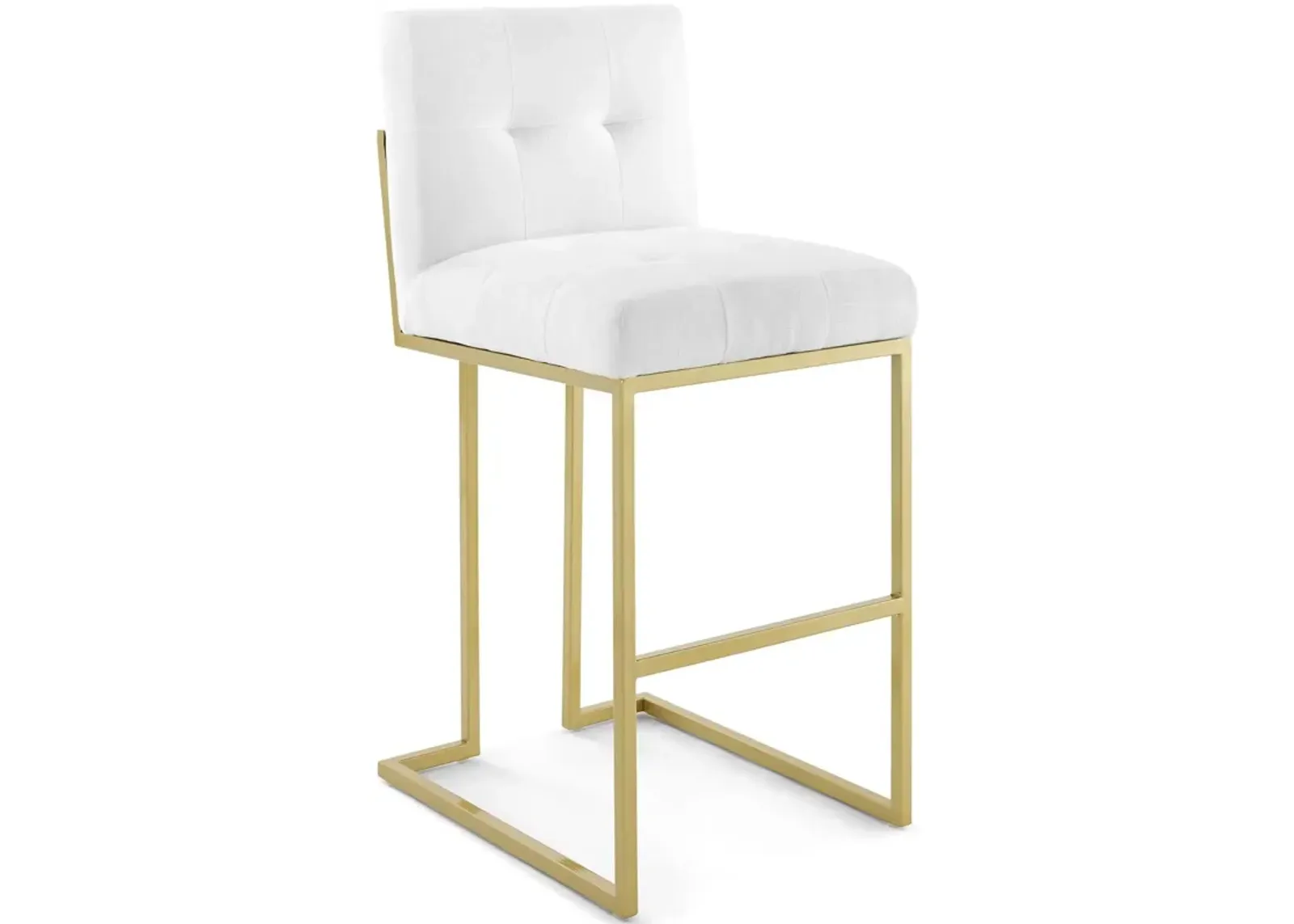 Privy Gold Stainless Steel Upholstered Fabric Bar Stool