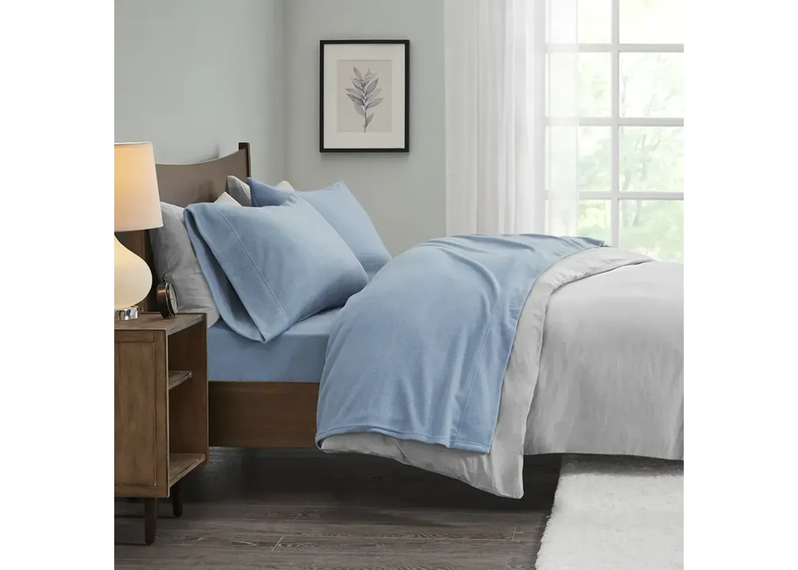 True North by Sleep Philosophy Micro Fleece Blue Sheet Set