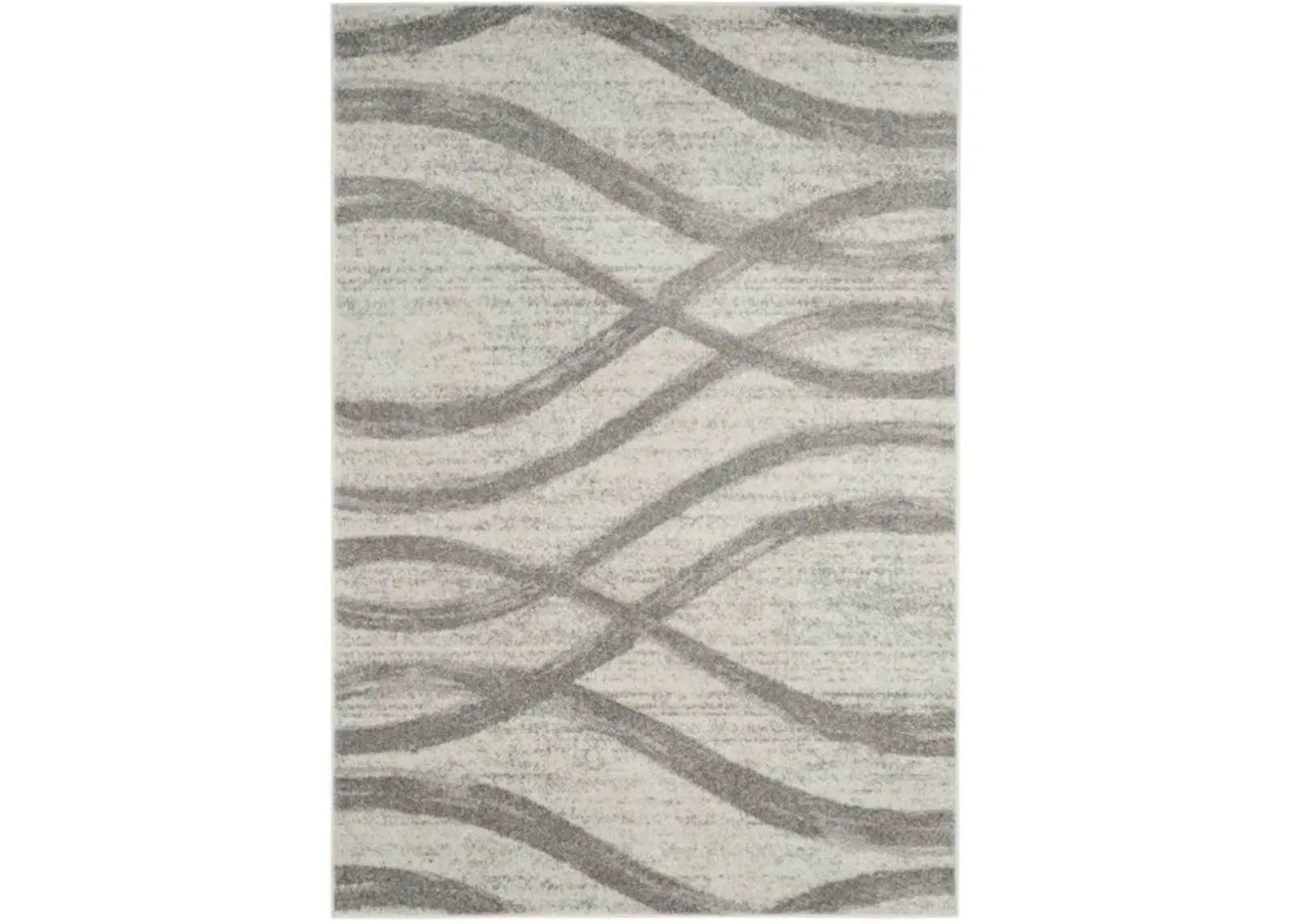 Adirondack Contemporary Cream / Grey 2'-6" X 10' Powerloomed Rug