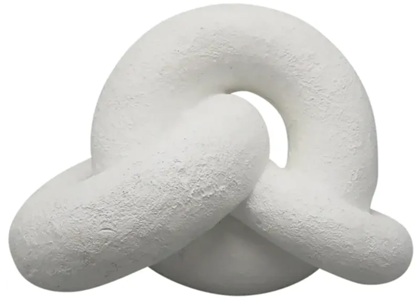 9" Resin Knot Decor Rough Finish, White