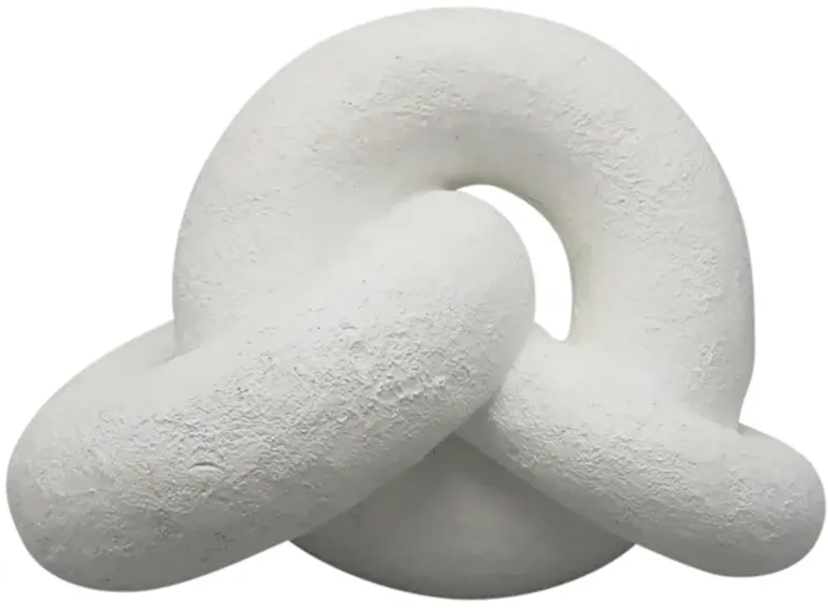 9" Resin Knot Decor Rough Finish, White