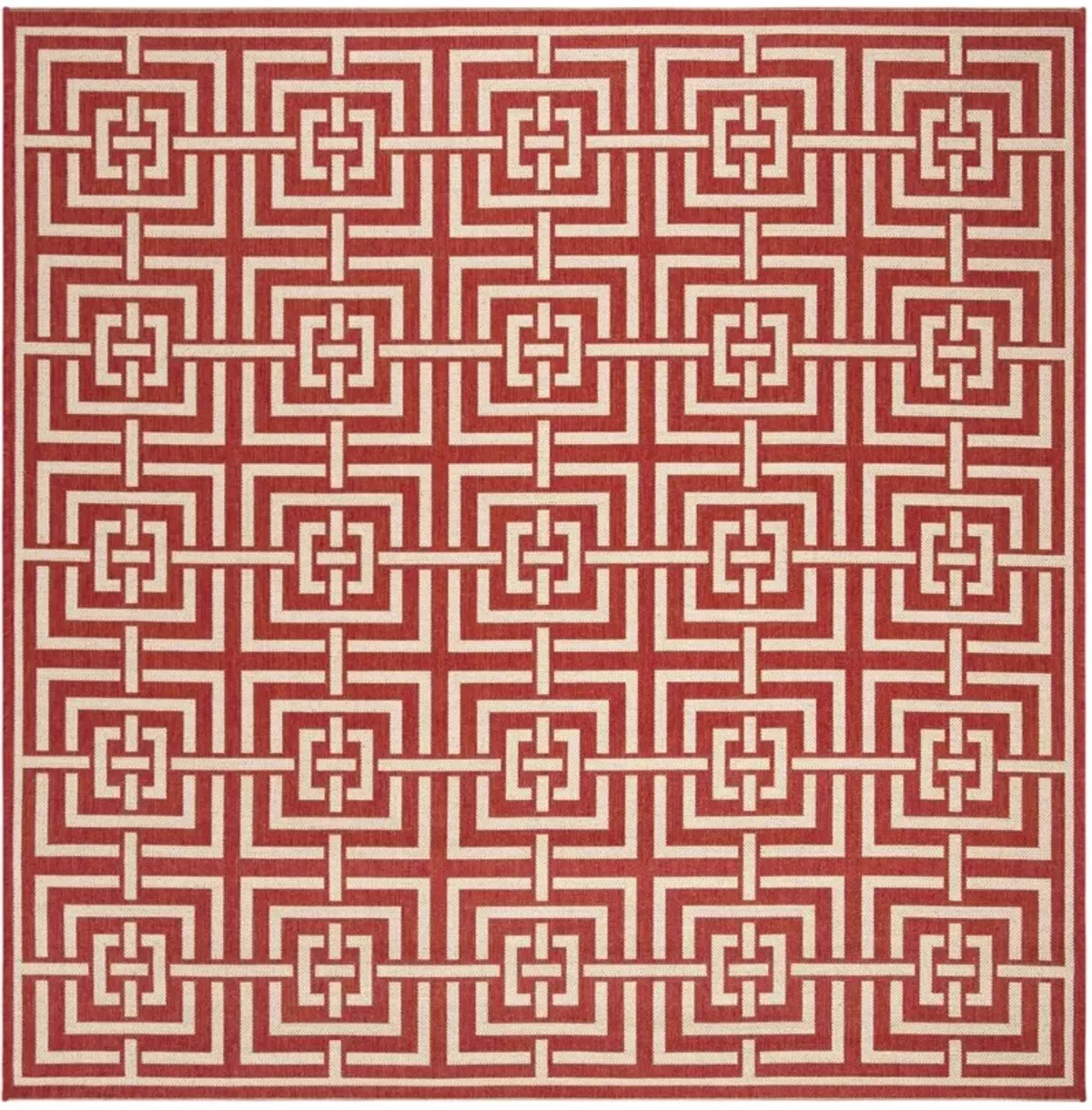 BEACH HOUSE 128 Red 6'-7' X 6'-7' Square Square Rug