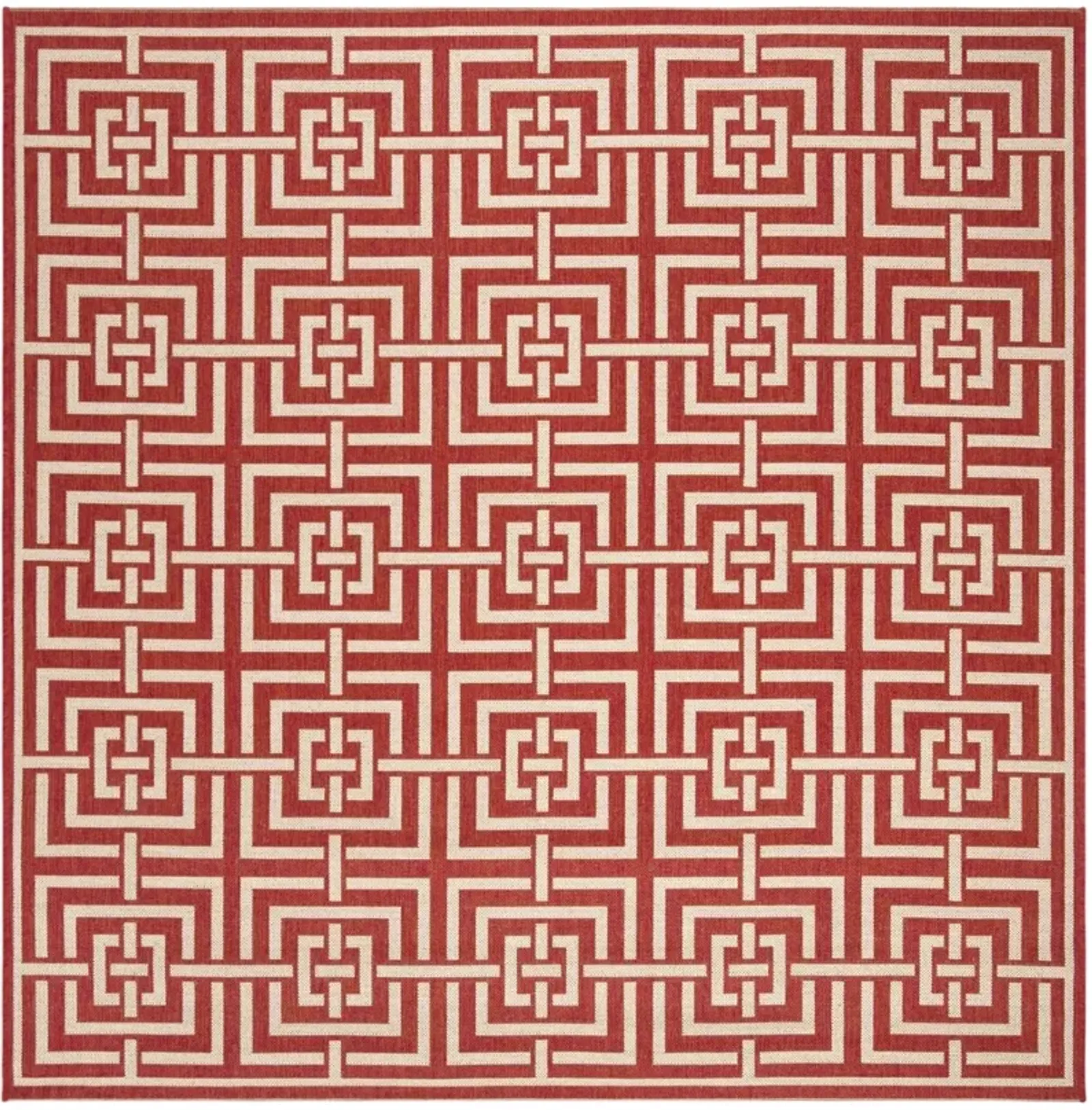 BEACH HOUSE 128 Red 6'-7' X 6'-7' Square Square Rug