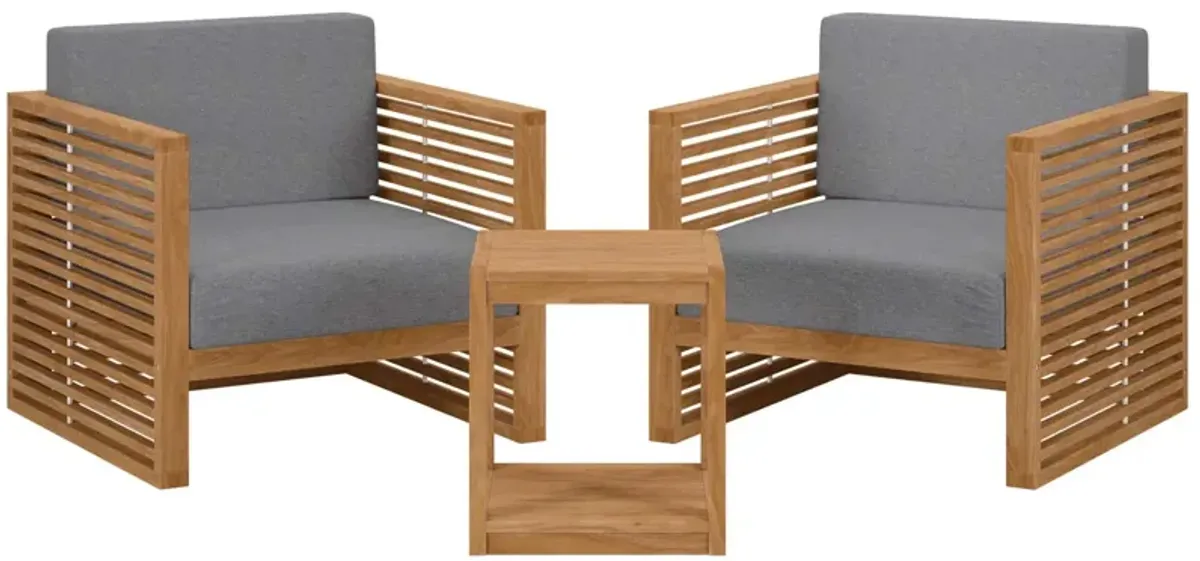 Carlsbad 3-Piece Teak Wood Outdoor Patio Set