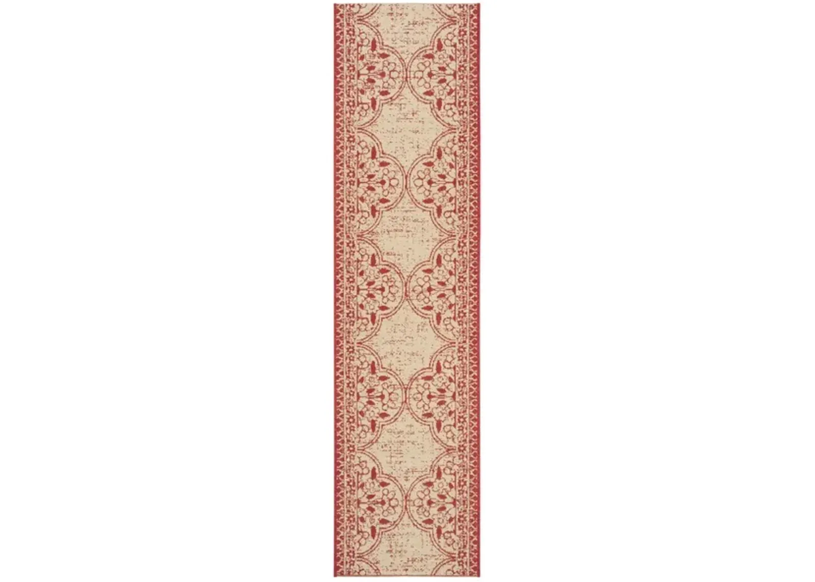 LINDEN 174 Collection LND174Q-28 Red / Creme 2'-2" X 8'