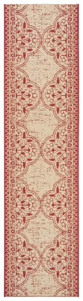 LINDEN 174 Collection LND174Q-28 Red / Creme 2'-2" X 8'