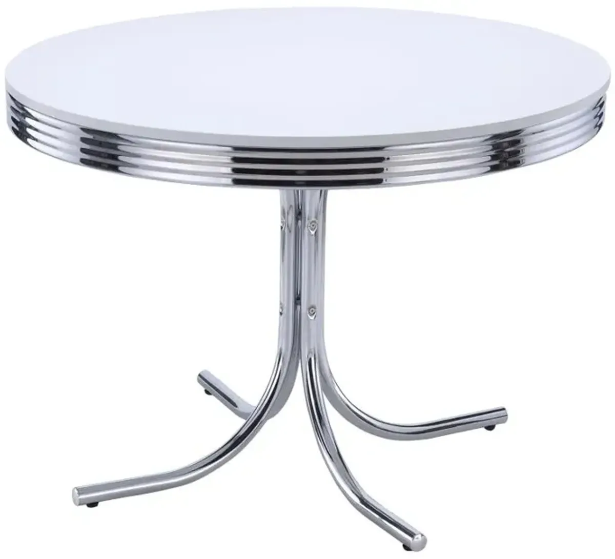 Retro 5-piece Round Dining Set Glossy White and Black