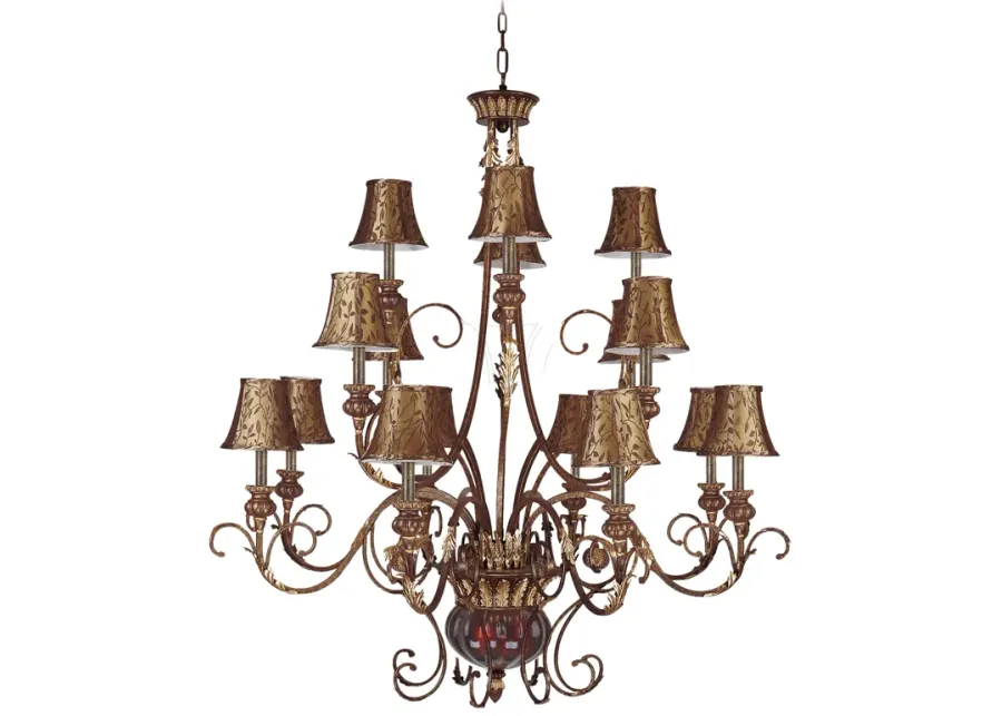 Charlotte 55" Wide 18-Light Chandelier - Brown