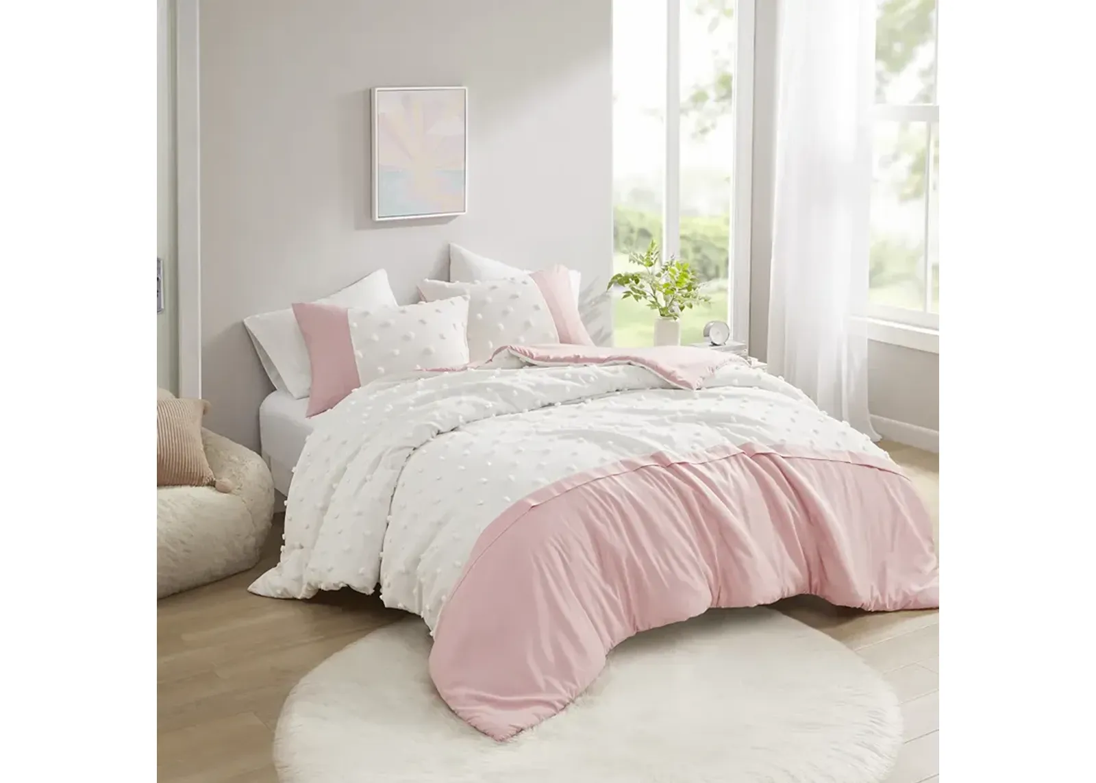 Colorblock Clip Jacquard Duvet Cover Set